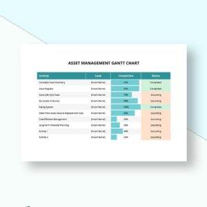 Asset Management Gantt Chart