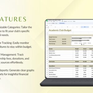 School club budget template