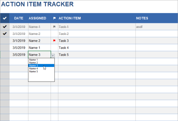 Action Item Tracker