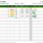 Action item temoplate excel