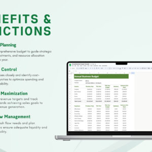 Annual Business budget template