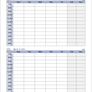 Bi Weekly Work Schedule Template